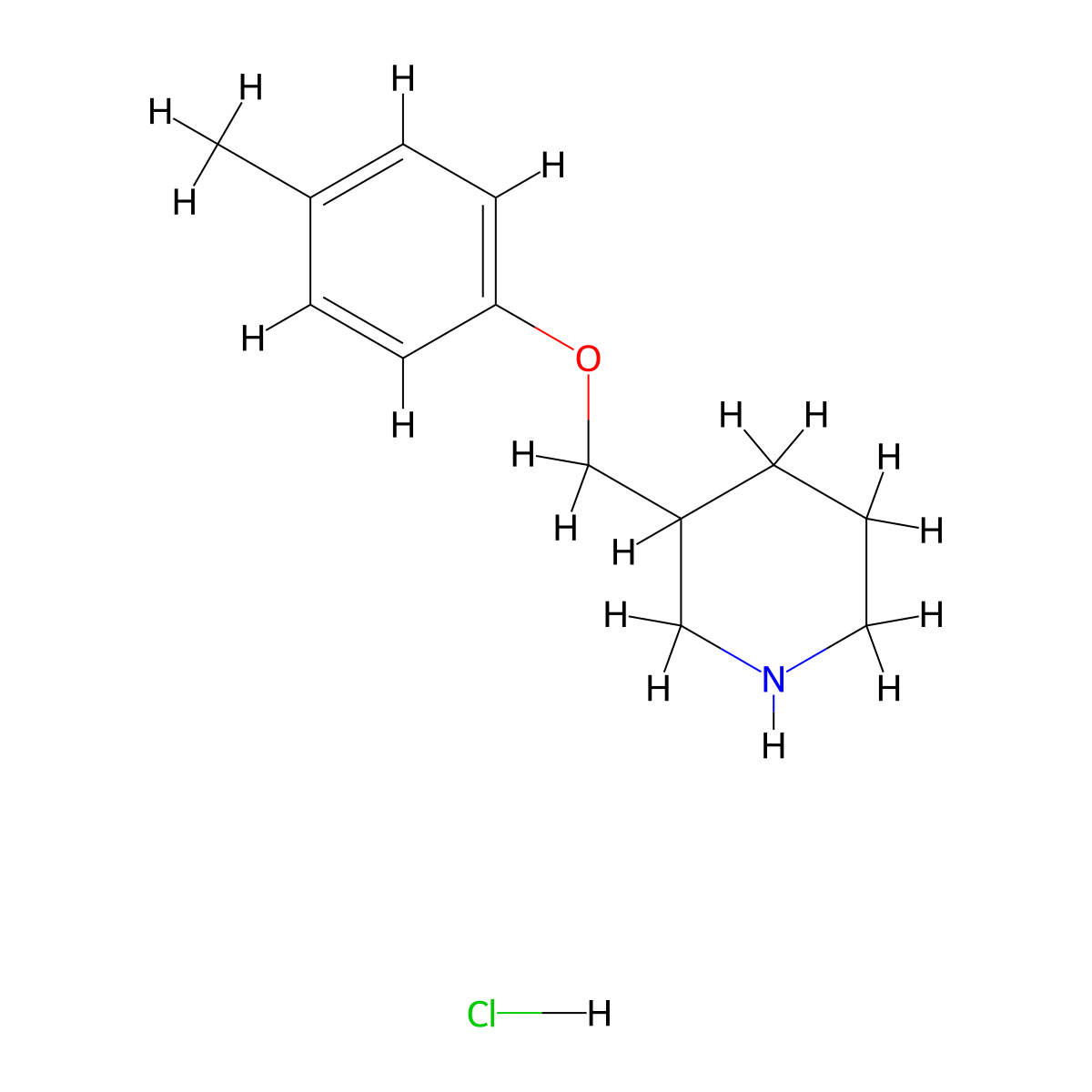 3-[(4-Methylphenoxy)methyl]piperidine hydrochloride molecular structure, CAS 1050509-64-2