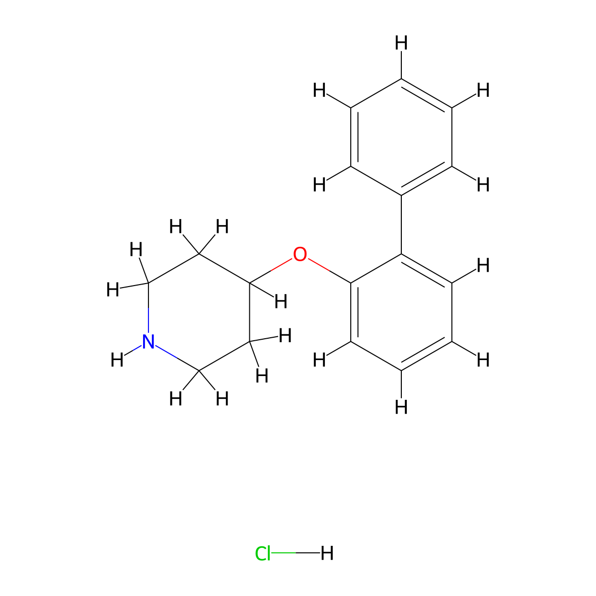 4-(2-Phenylphenoxy)piperidine, chloride molecular structure, CAS 1050509-66-4