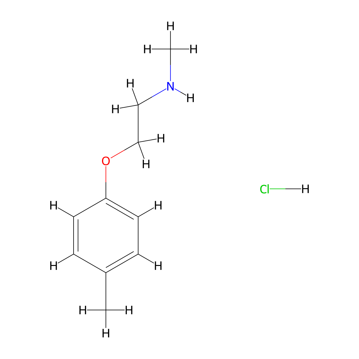 Methyl(2-(4-methylphenoxy)ethyl)amine hydrochloride molecular structure, CAS 1050509-69-7