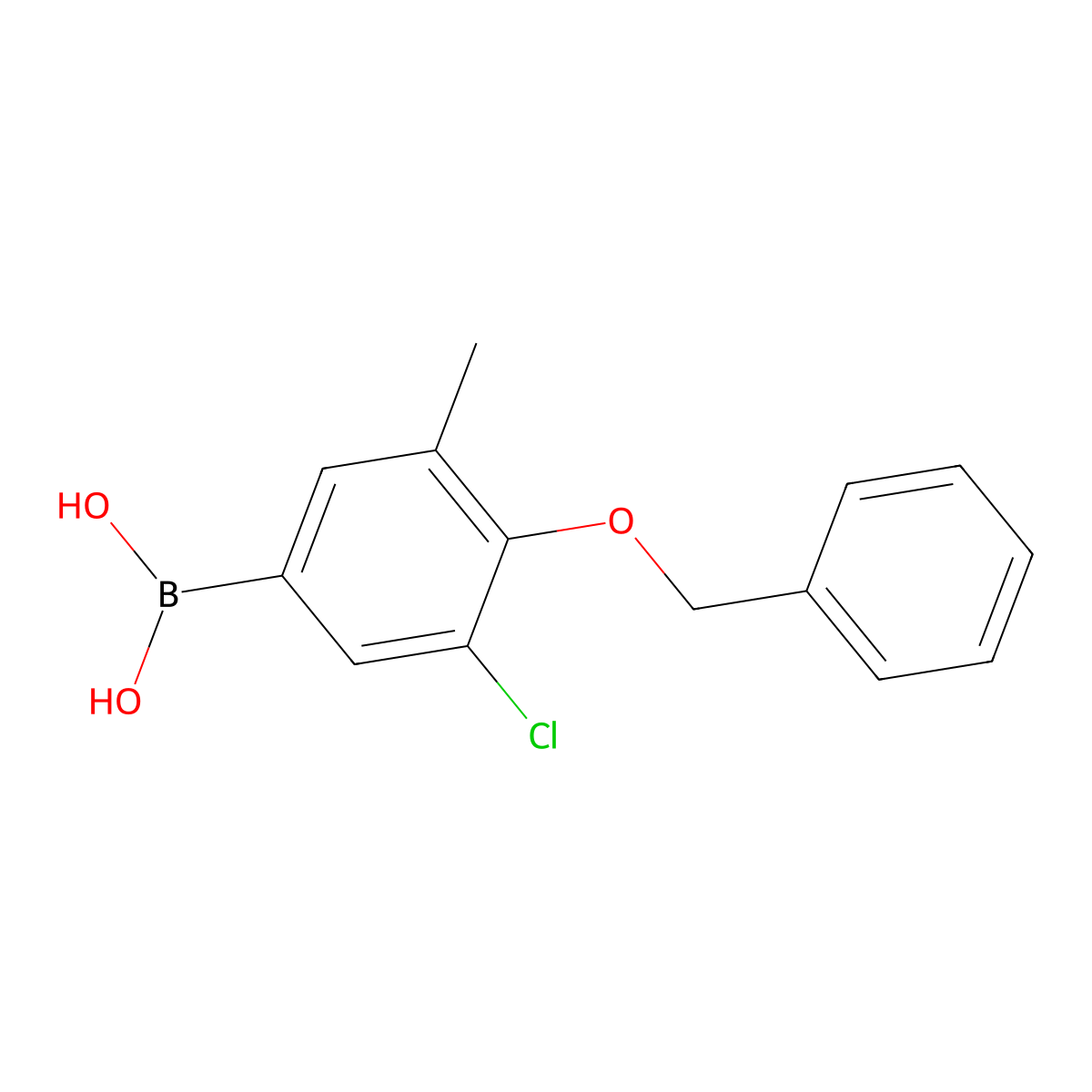 4-Benzyloxy-3-chloro-5-methylphenylboronic acid molecular structure, CAS 1050509-78-8