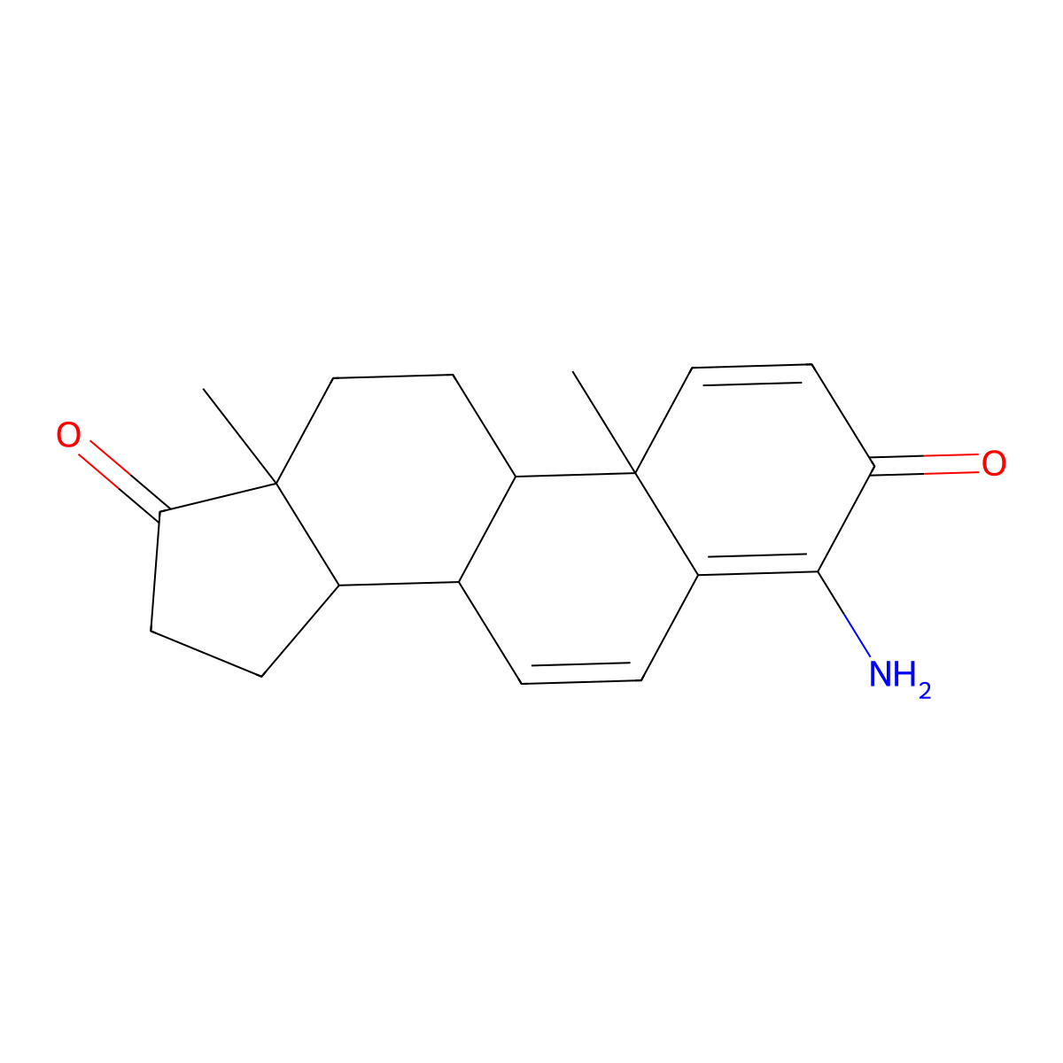 4-Aminoandrosta-1,4,6-Triene-3,17-Dione molecular structure, CAS 105051-87-4