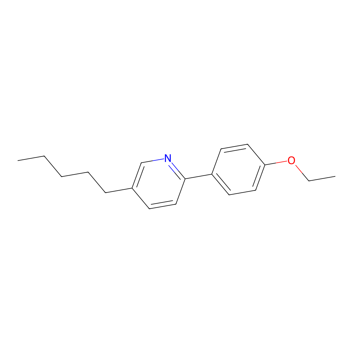 Pyridine, 2-(4-ethoxyphenyl)-5-pentyl- molecular structure, CAS 105052-94-6