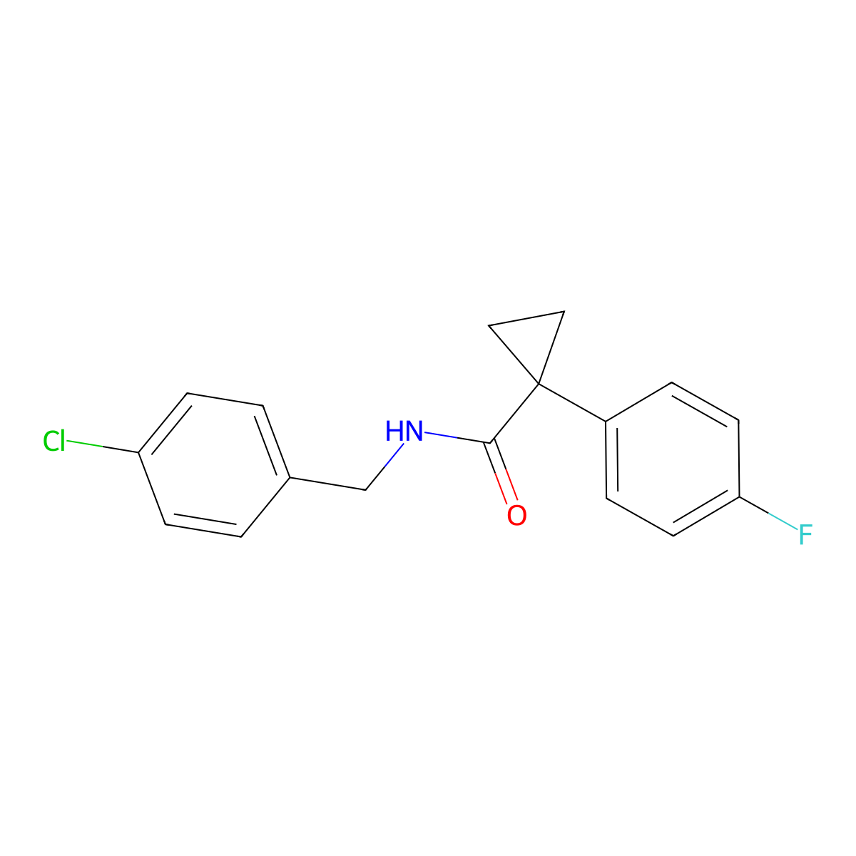 N-[(4-chlorophenyl)methyl]-1-(4-fluorophenyl)cyclopropane-1-carboxamide molecular structure, CAS 1050528-09-0