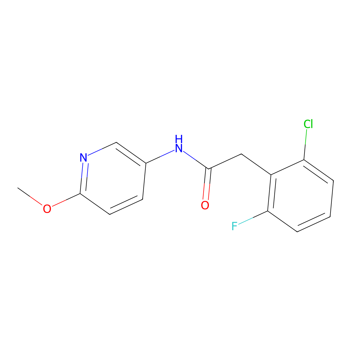 2-(2-chloro-6-fluorophenyl)-N-(6-methoxypyridin-3-yl)acetamide molecular structure, CAS 1050549-13-7