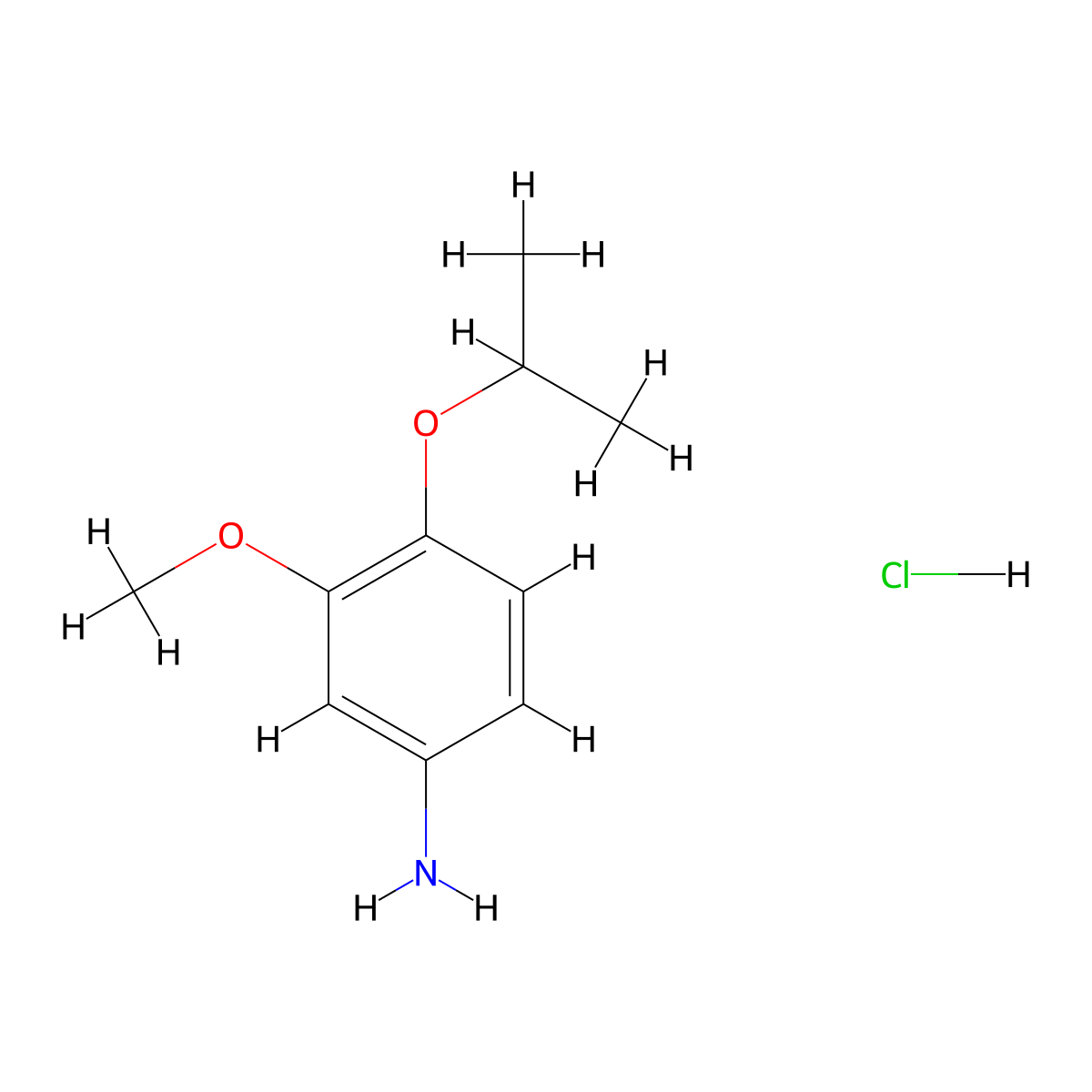 (4-Isopropoxy-3-methoxyphenyl)amine hydrochloride molecular structure, CAS 1050556-37-0