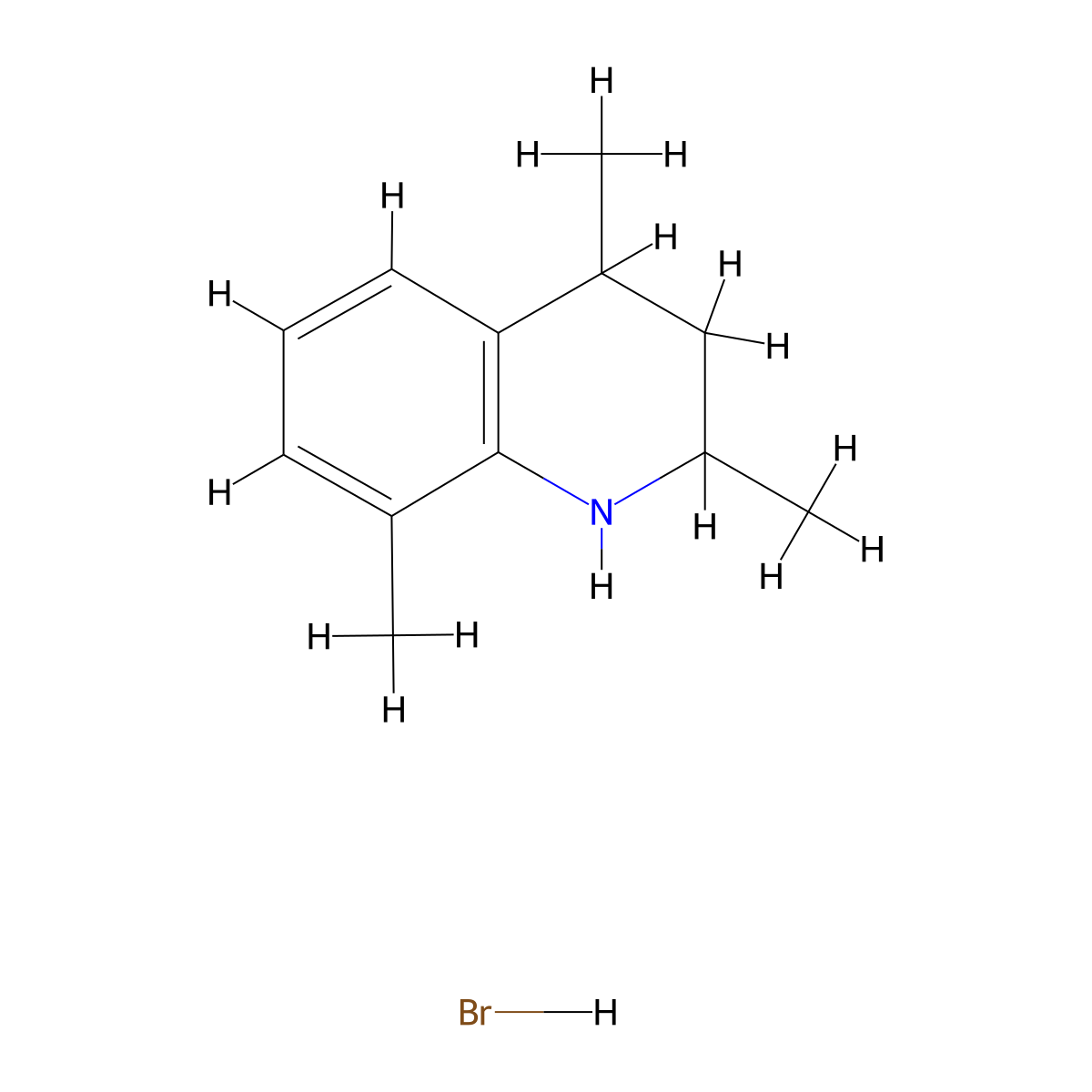 2,4,8-Trimethyl-1,2,3,4-tetrahydroquinoline hydrobromide molecular structure, CAS 1050556-42-7