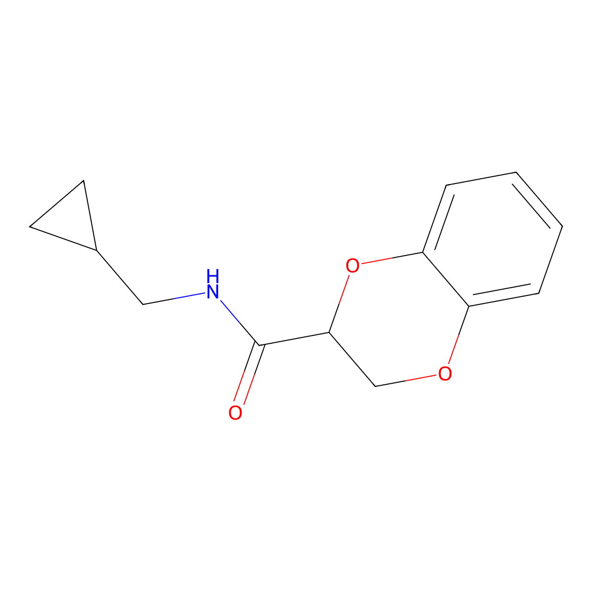 N-(cyclopropylmethyl)-2,3-dihydrobenzo[b][1,4]dioxine-2-carboxamide molecular structure, CAS 1050556-59-6