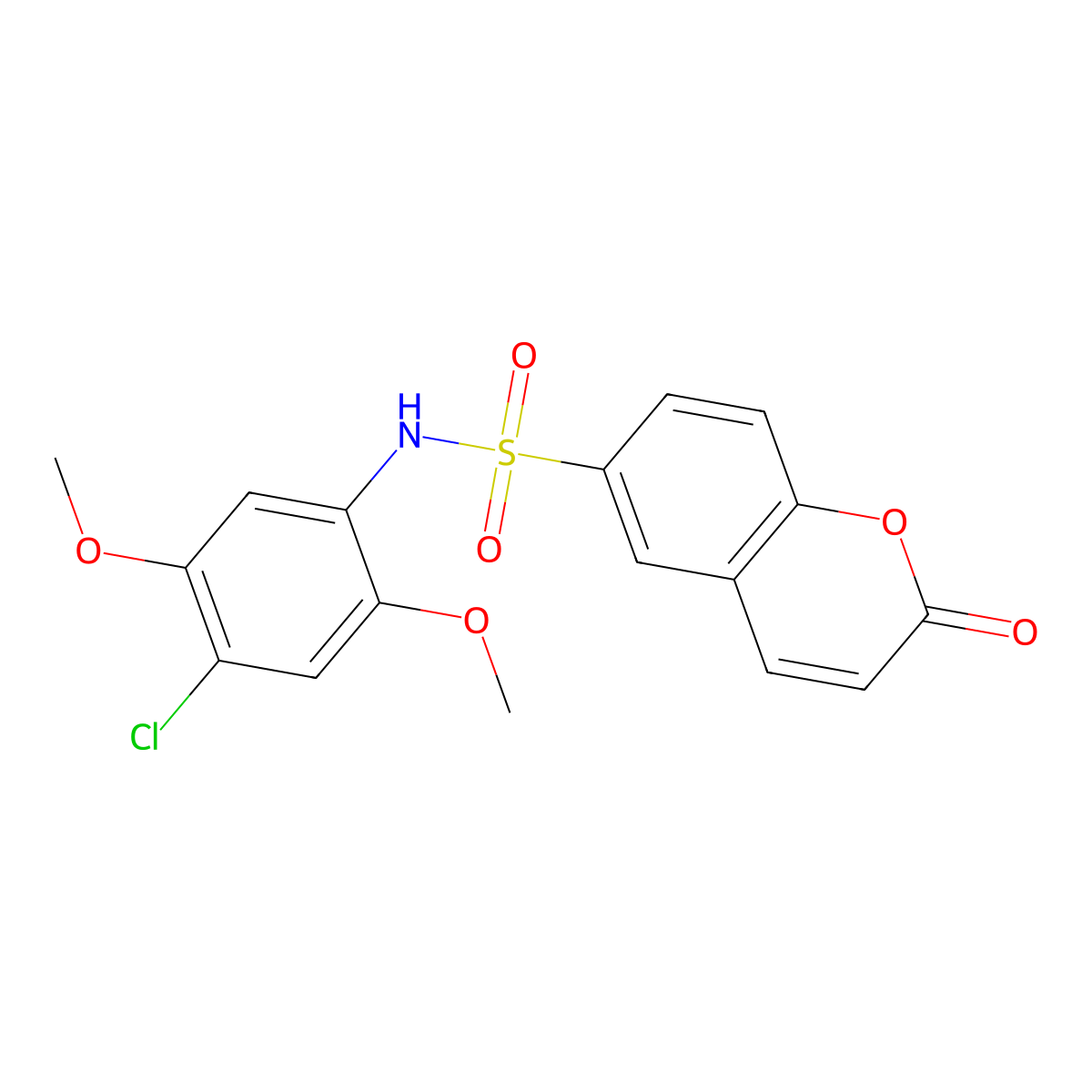 N-(4-chloro-2,5-dimethoxyphenyl)-2-oxo-2H-chromene-6-sulfonamide molecular structure, CAS 1050586-13-4