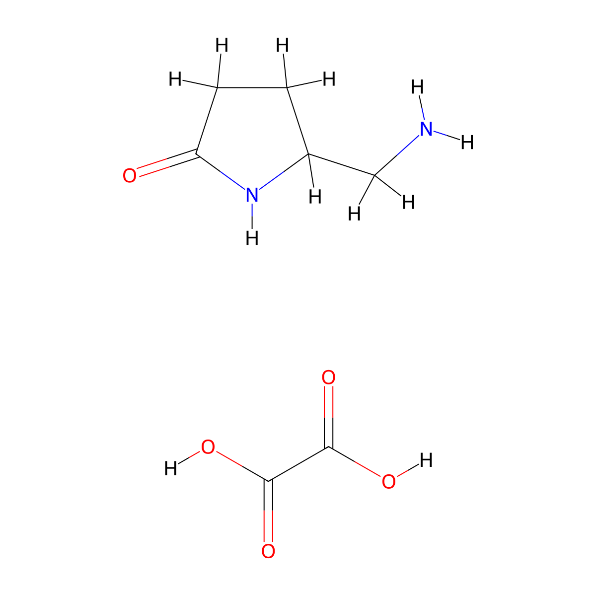 5-(Aminomethyl)-2-pyrrolidinone oxalate molecular structure, CAS 1050590-36-7