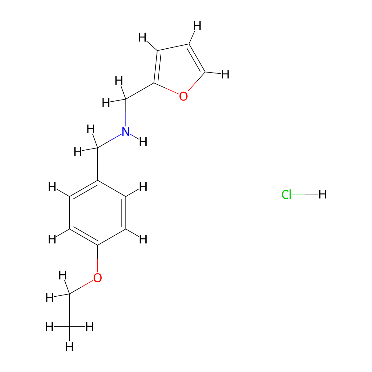 N-(4-Ethoxybenzyl)-1-(furan-2-yl)methanamine hydrochloride molecular structure, CAS 1050591-44-0