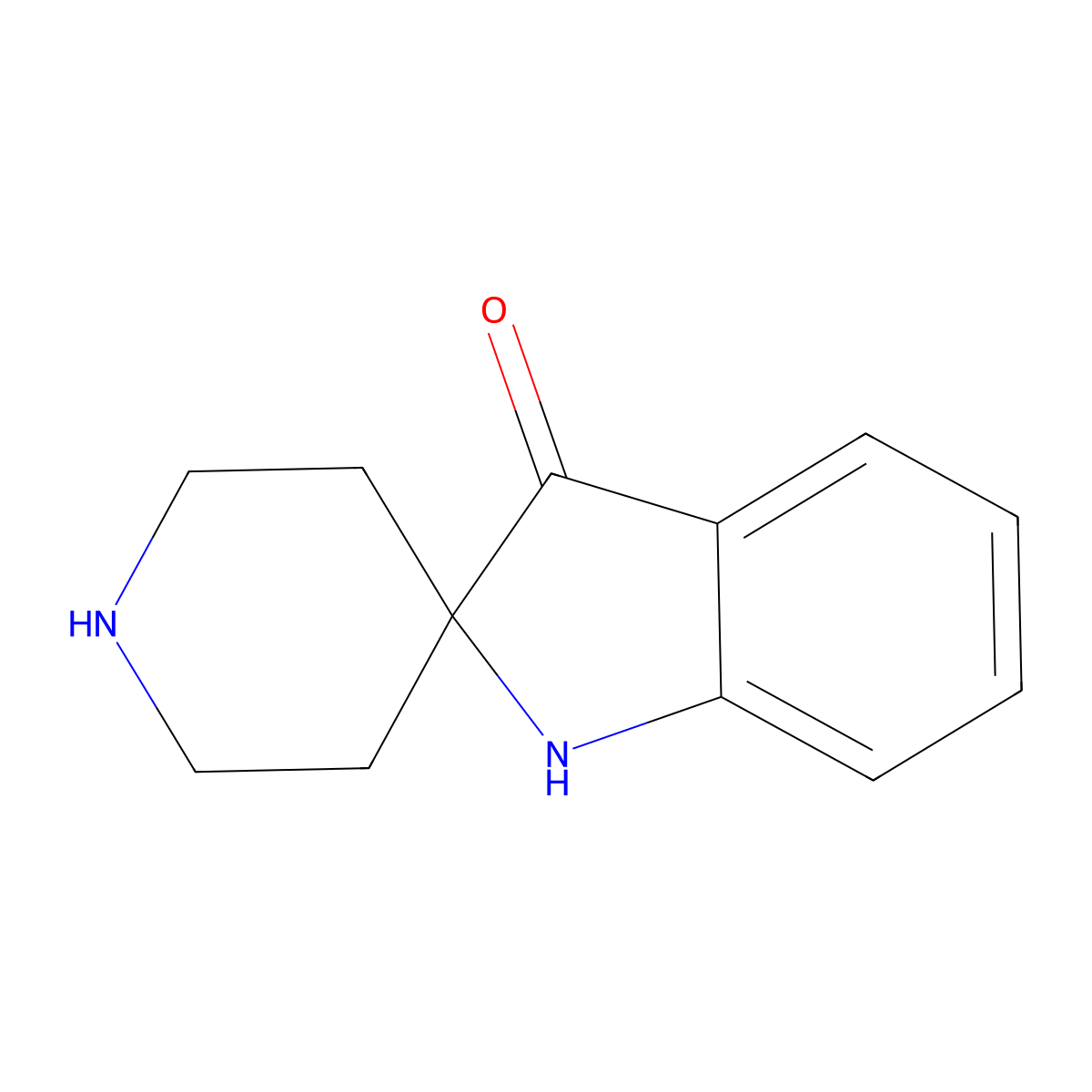 1,3-Dihydrospiro[indole-2,4'-piperidine]-3-one molecular structure, CAS 1050596-44-5