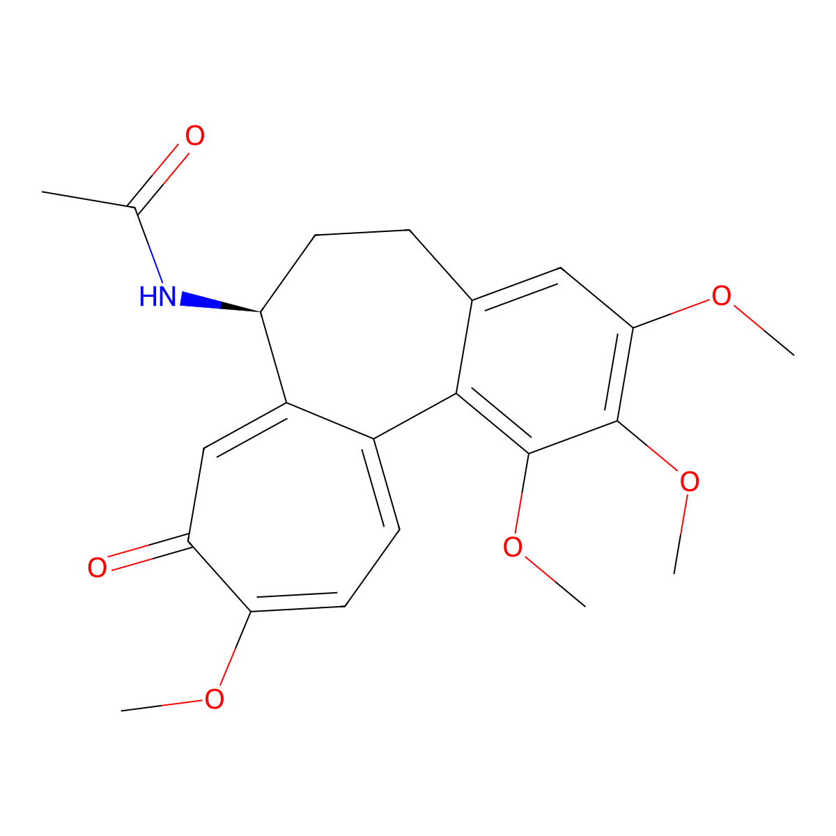 Colchicine molecular structure, CAS 105060-59-1