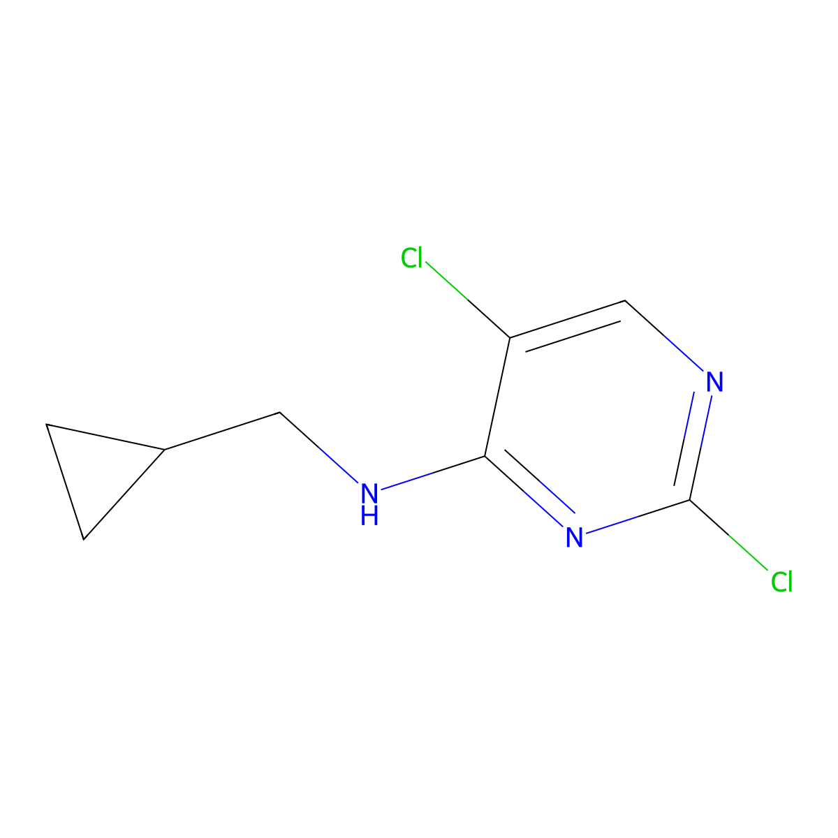 2,5-dichloro-N-(cyclopropylmethyl)pyrimidine-4-amine molecular structure, CAS 1050602-59-9