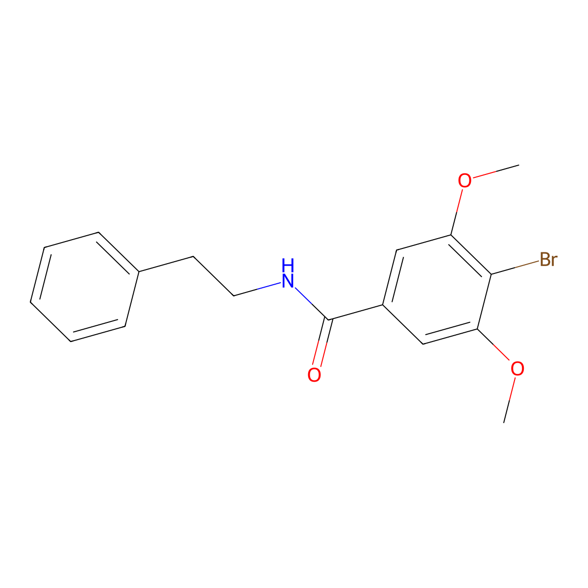 4-bromo-3,5-dimethoxy-N-(2-phenylethyl)benzamide molecular structure, CAS 1050609-75-0
