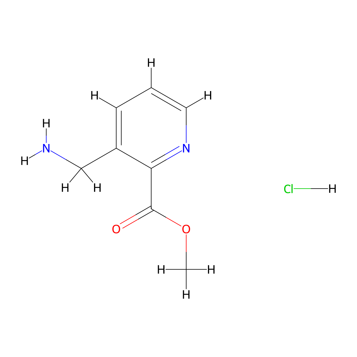 Methyl 3-(aminomethyl)picolinate hydrochloride molecular structure, CAS 1050610-67-7