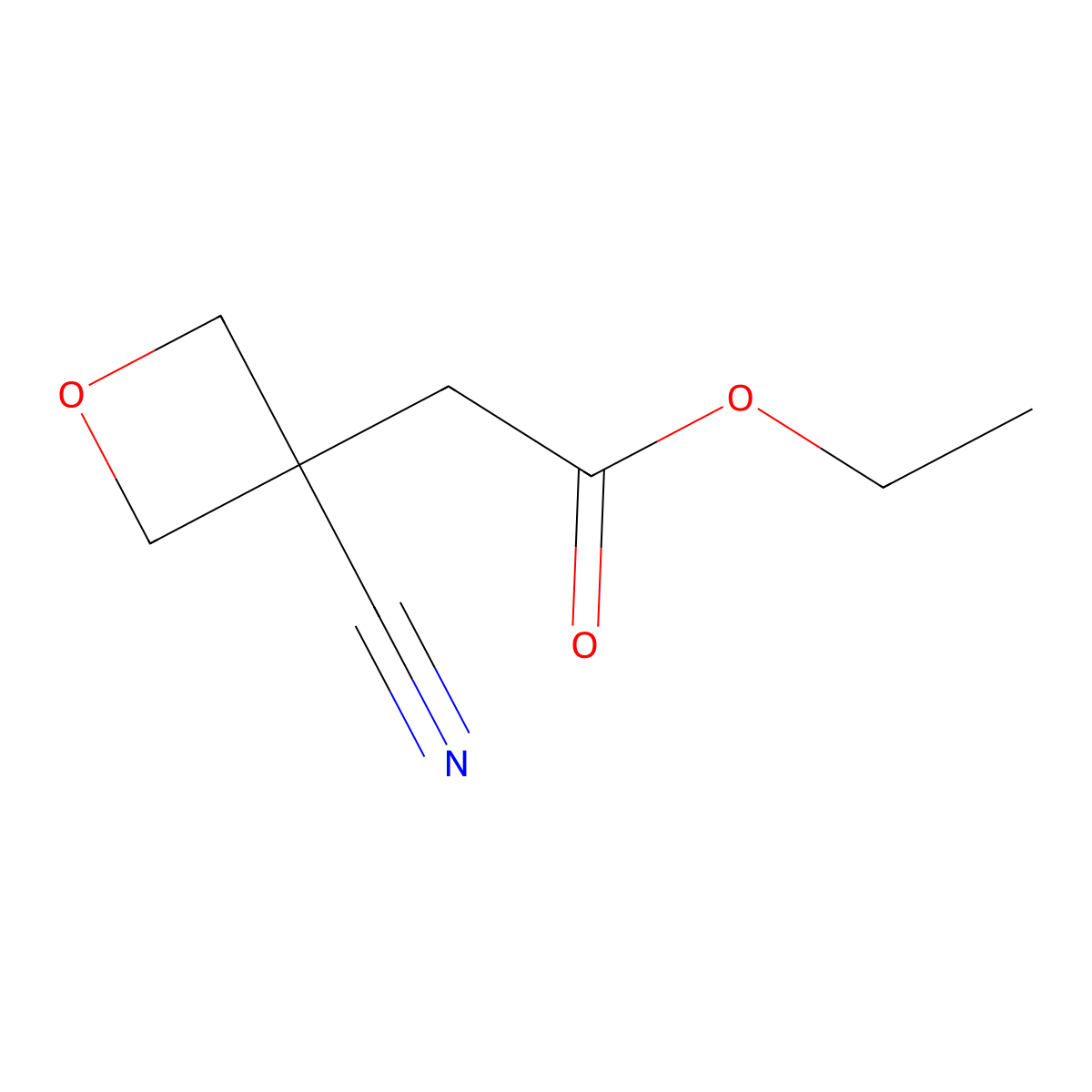 Ethyl 2-(3-cyanooxetan-3-yl)acetate molecular structure, CAS 1050611-00-1