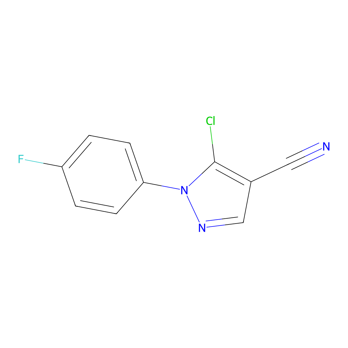 5-Chloro-1-(4-fluorophenyl)-1H-pyrazole-4-carbonitrile molecular structure, CAS 1050619-83-4