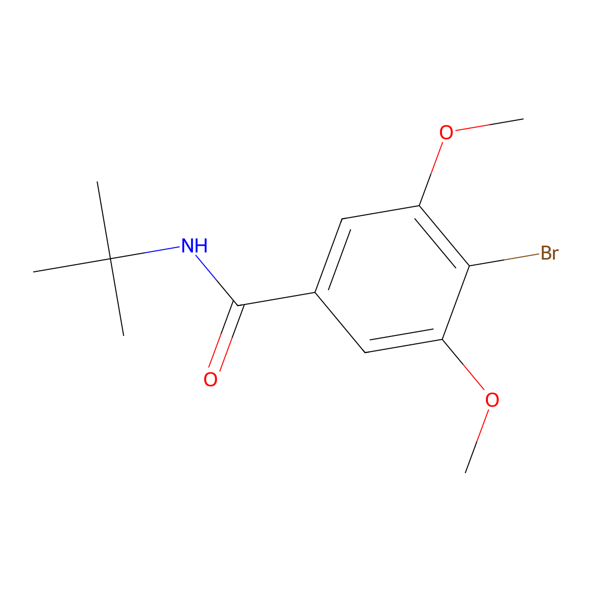 4-bromo-N-(tert-butyl)-3,5-dimethoxybenzamide molecular structure, CAS 1050626-40-8