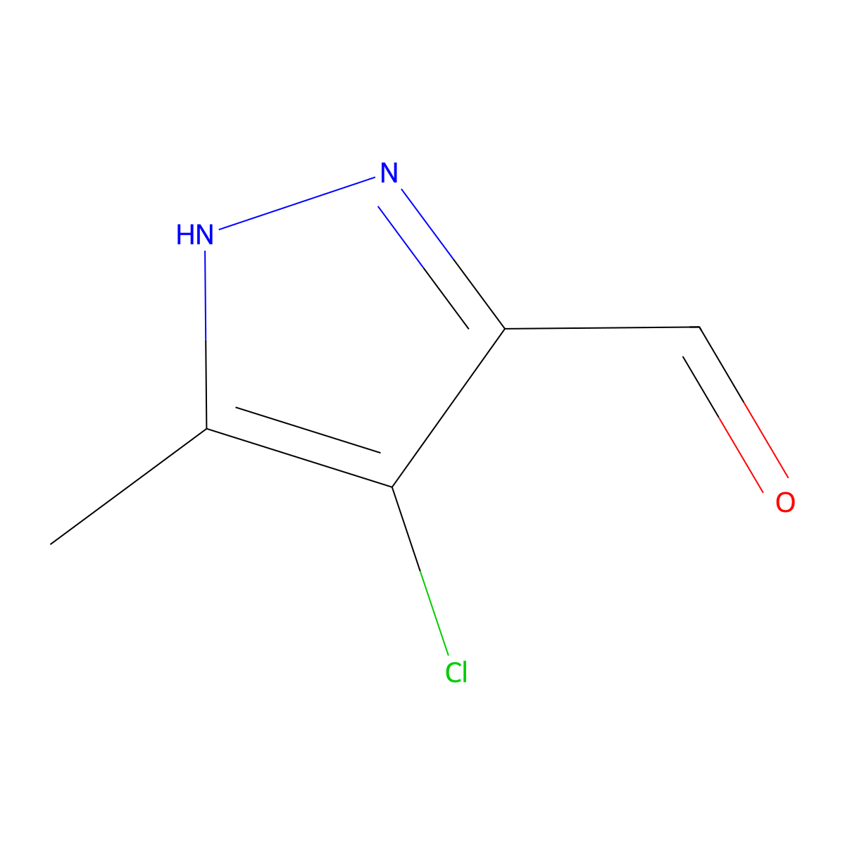 4-Chloro-3-methyl-1H-pyrazole-5-carbaldehyde molecular structure, CAS 1050642-24-4