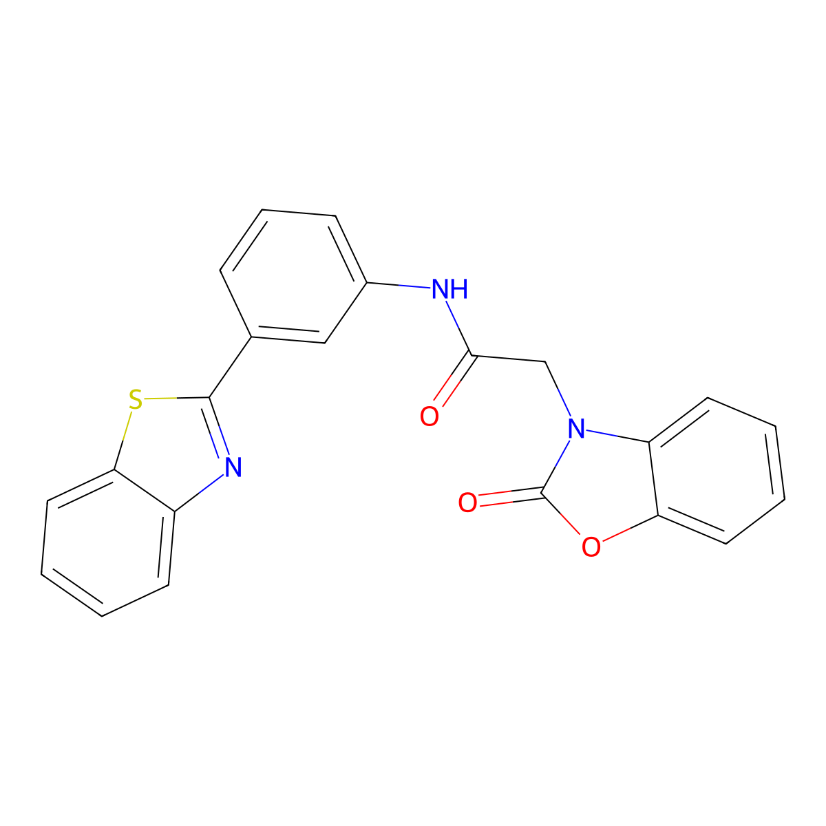 N-[3-(1,3-benzothiazol-2-yl)phenyl]-2-(2-oxo-2,3-dihydro-1,3-benzoxazol-3-yl)acetamide molecular structure, CAS 1050645-58-3