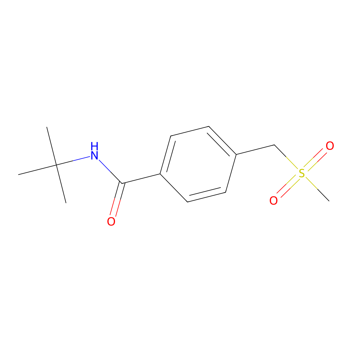N-tert-butyl-4-(methanesulfonylmethyl)benzamide molecular structure, CAS 1050648-37-7