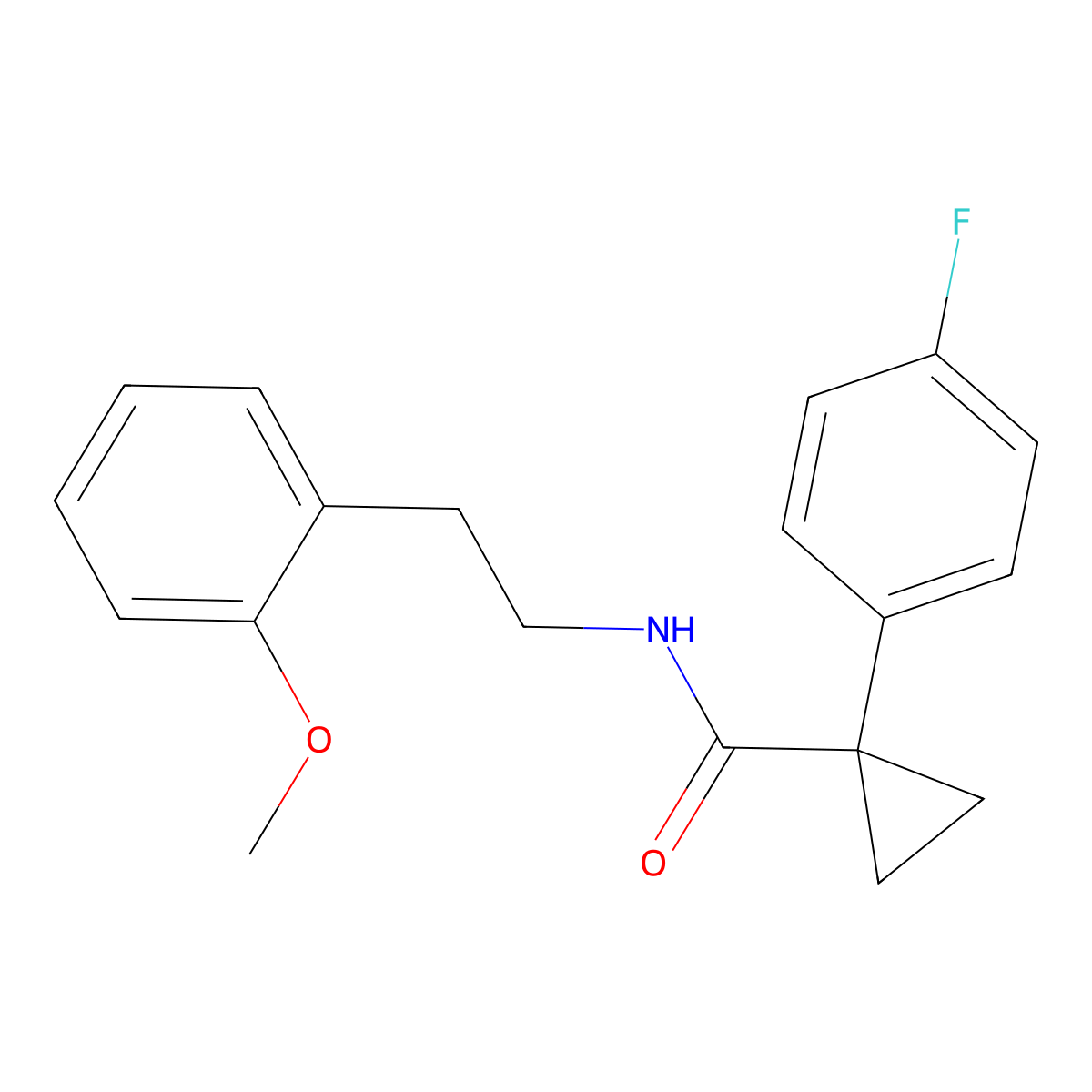 1-(4-fluorophenyl)-N-[2-(2-methoxyphenyl)ethyl]cyclopropane-1-carboxamide molecular structure, CAS 1050648-90-2
