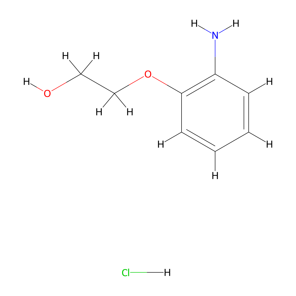2-(2-Aminophenoxy)ethan-1-ol hydrochloride molecular structure, CAS 1050652-15-7