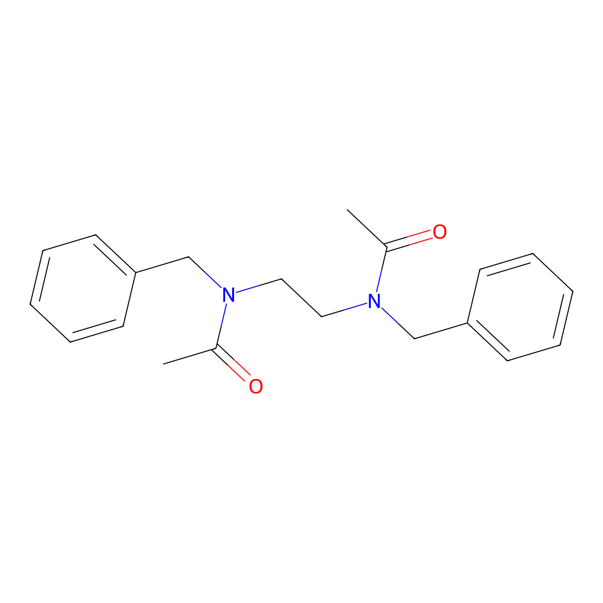 N-[2-[acetyl(benzyl)amino]ethyl]-N-benzylacetamide molecular structure, CAS 10507-26-3