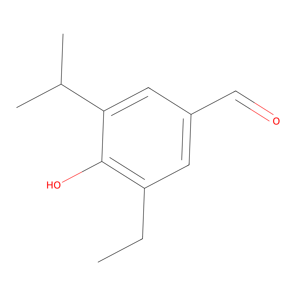 3-Ethyl-4-hydroxy-5-isopropylbenzaldehyde molecular structure, CAS 10507-86-5