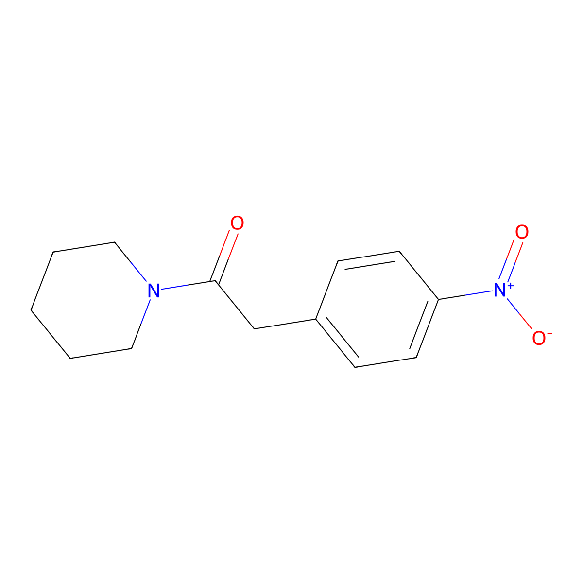 1-[(4-Nitrophenyl)acetyl]piperidine molecular structure, CAS 105072-35-3