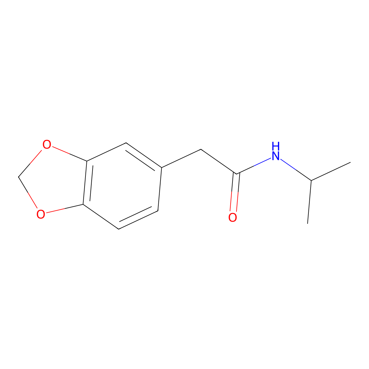 2-(2H-1,3-benzodioxol-5-yl)-N-(propan-2-yl)acetamide molecular structure, CAS 105072-37-5