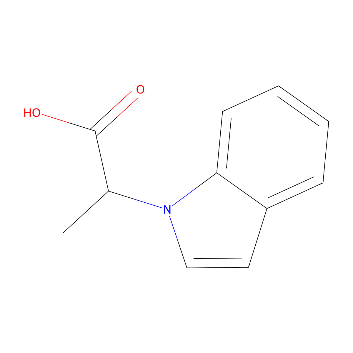 2-(1H-Indol-1-yl)propanoic acid molecular structure, CAS 105074-56-4