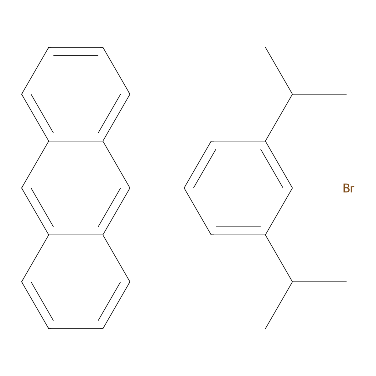 9-(4-Bromo-3,5-diisopropylphenyl)anthracene molecular structure, CAS 1050749-52-4