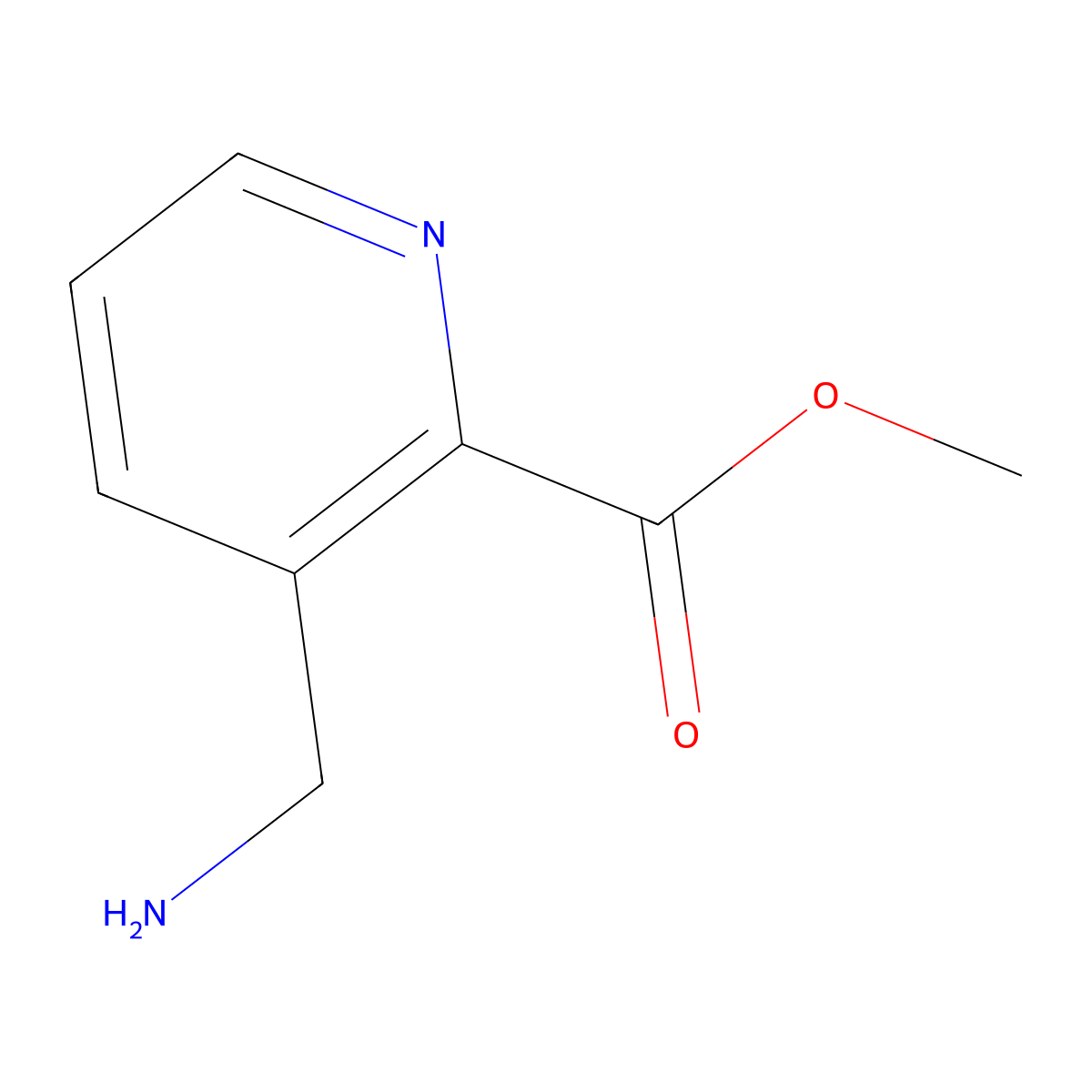 Methyl 3-(aminomethyl)pyridine-2-carboxylate molecular structure, CAS 1050750-49-6