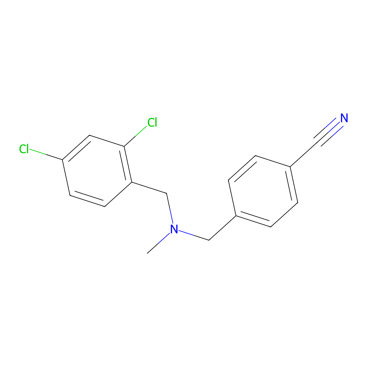 4-[[(2,4-Dichlorophenyl)methyl-methylamino]methyl]benzonitrile molecular structure, CAS 1050780-04-5