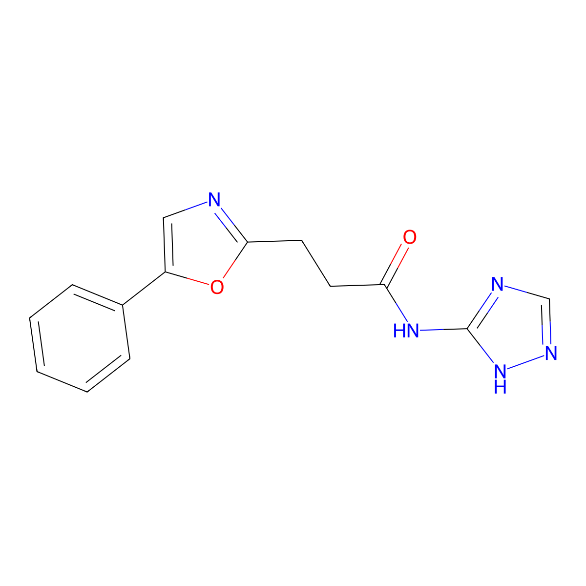 3-(5-phenyl-1,3-oxazol-2-yl)-N-(1H-1,2,4-triazol-3-yl)propanamide molecular structure, CAS 1050790-09-4