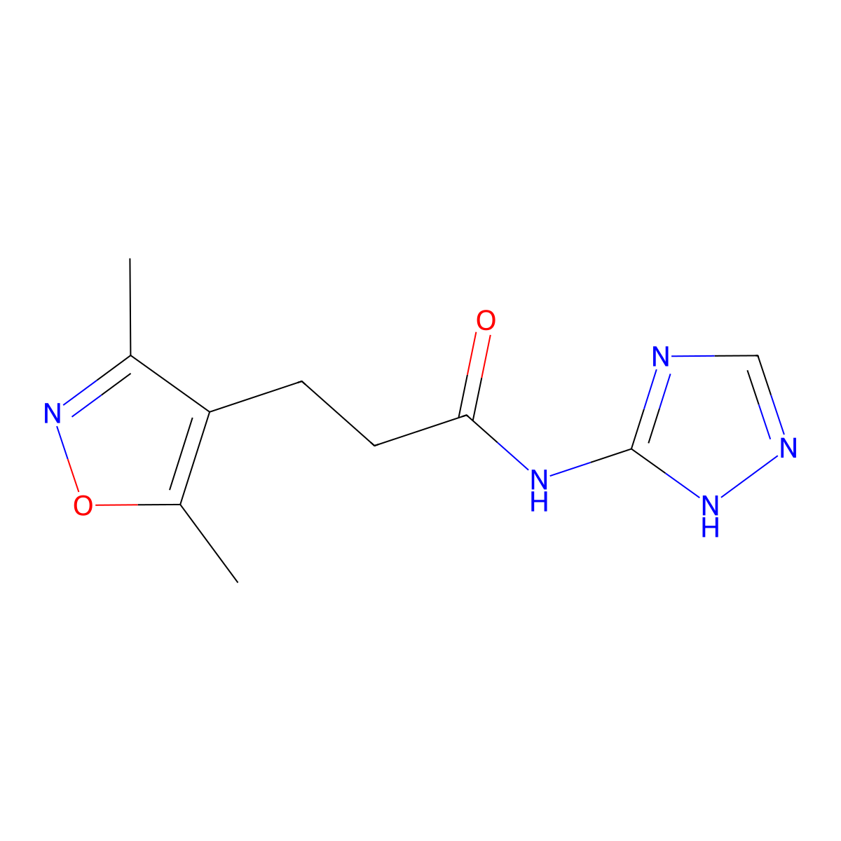 3-(3,5-dimethyl-1,2-oxazol-4-yl)-N-(4H-1,2,4-triazol-3-yl)propanamide molecular structure, CAS 1050790-50-5