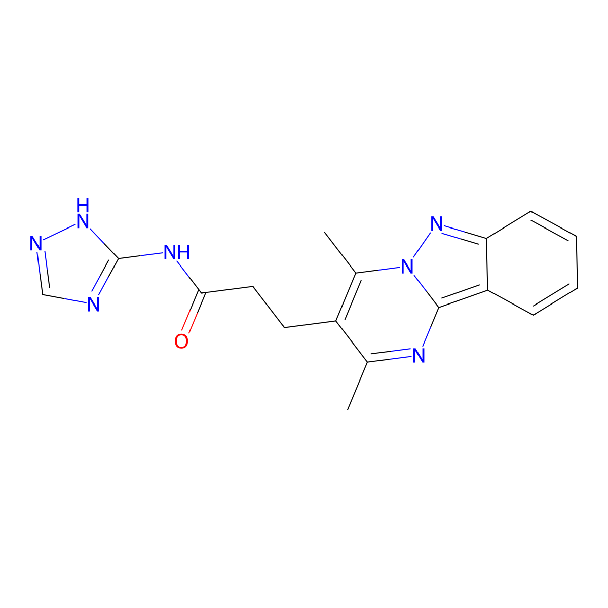 3-(2,4-dimethylpyrimido[1,2-b]indazol-3-yl)-N-(4H-1,2,4-triazol-3-yl)propanamide molecular structure, CAS 1050790-68-5