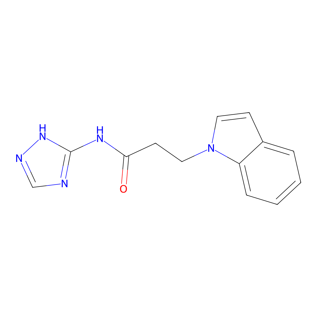 3-(1H-indol-1-yl)-N-(4H-1,2,4-triazol-3-yl)propanamide molecular structure, CAS 1050797-41-5