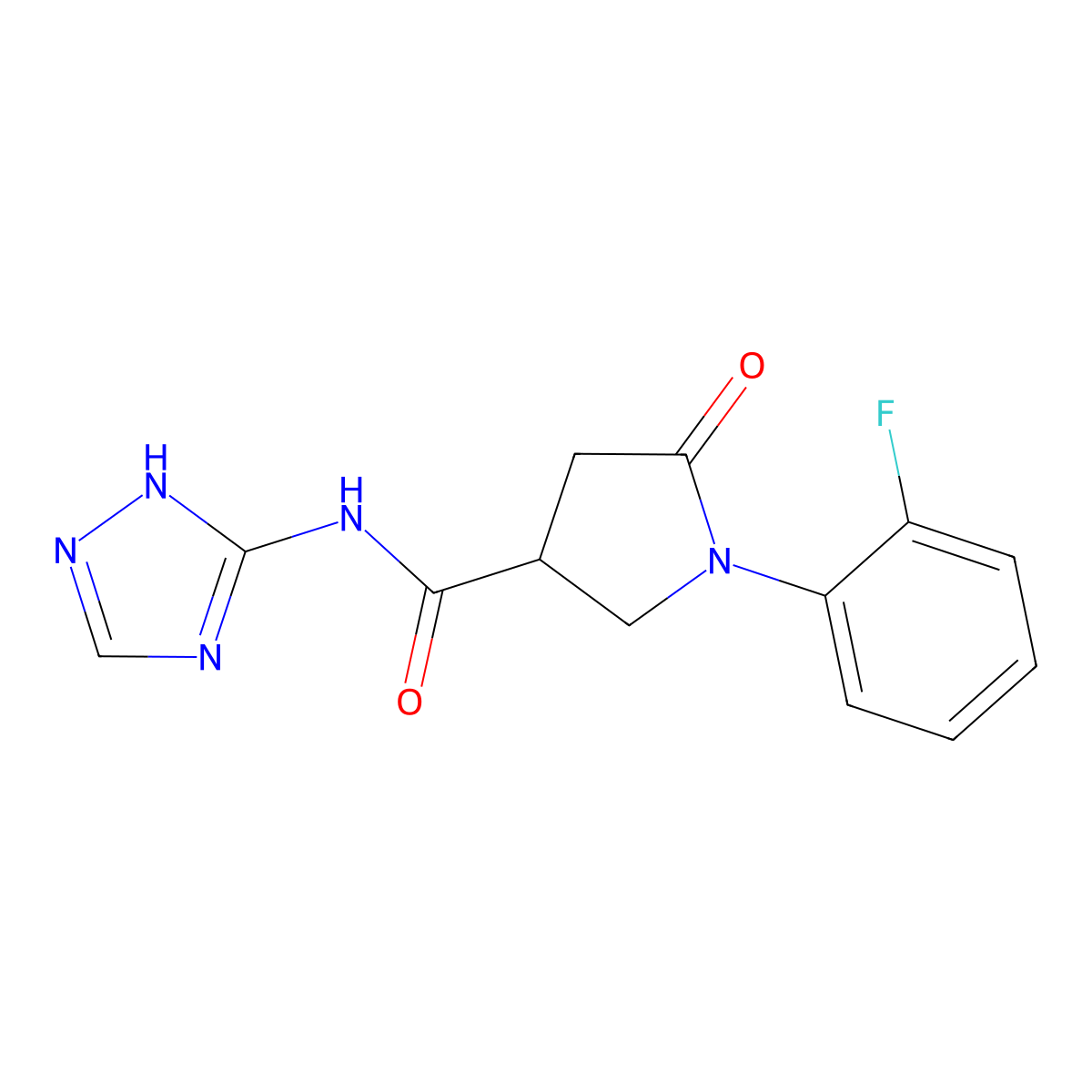 1-(2-fluorophenyl)-5-oxo-N-(4H-1,2,4-triazol-3-yl)pyrrolidine-3-carboxamide molecular structure, CAS 1050813-83-6