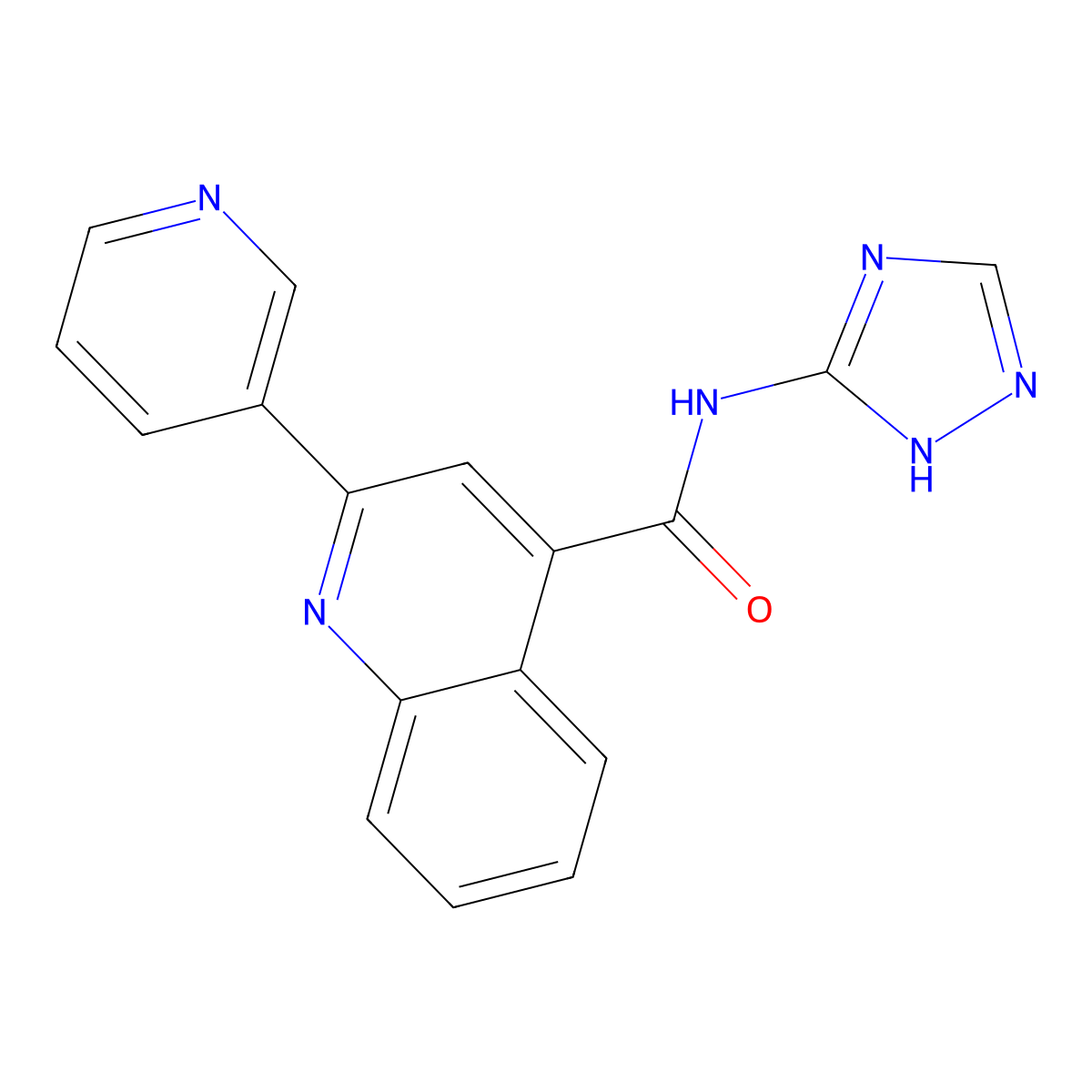 2-(pyridin-3-yl)-N-(4H-1,2,4-triazol-3-yl)quinoline-4-carboxamide molecular structure, CAS 1050838-39-5