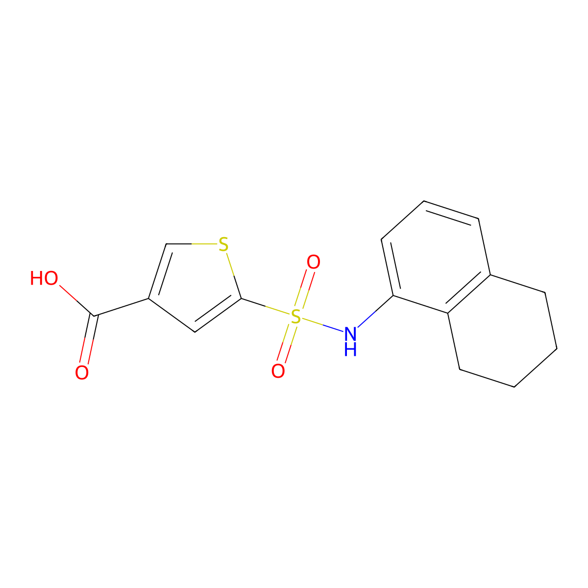 5-[(5,6,7,8-Tetrahydronaphthalen-1-yl)sulfamoyl]thiophene-3-carboxylic acid molecular structure, CAS 1050874-52-6