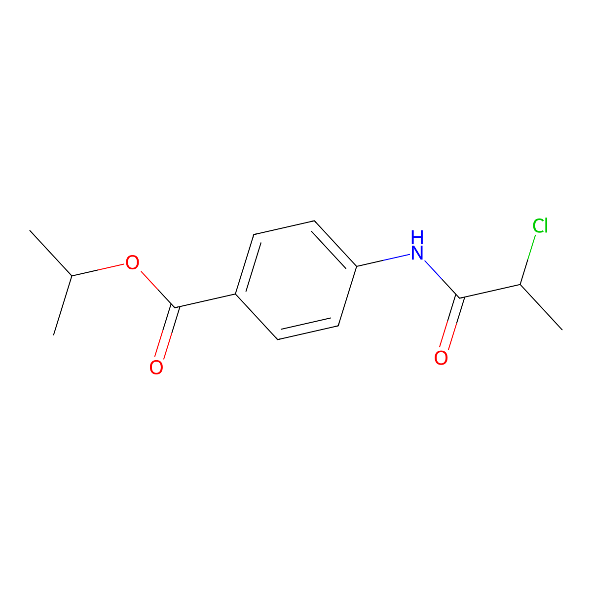 Propan-2-yl 4-(2-chloropropanamido)benzoate molecular structure, CAS 1050883-91-4