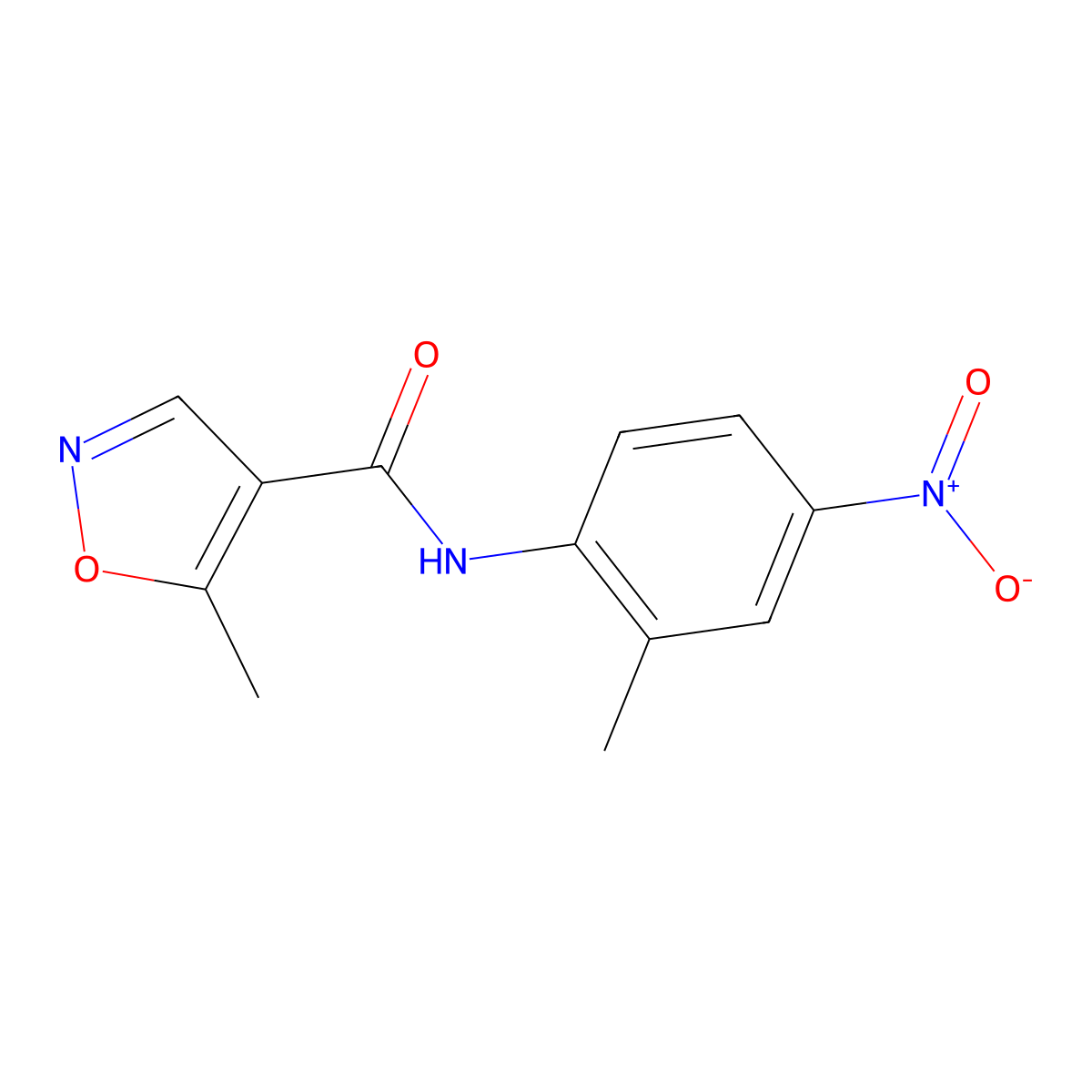 5-methyl-N-(2-methyl-4-nitrophenyl)-1,2-oxazole-4-carboxamide molecular structure, CAS 1050884-58-6