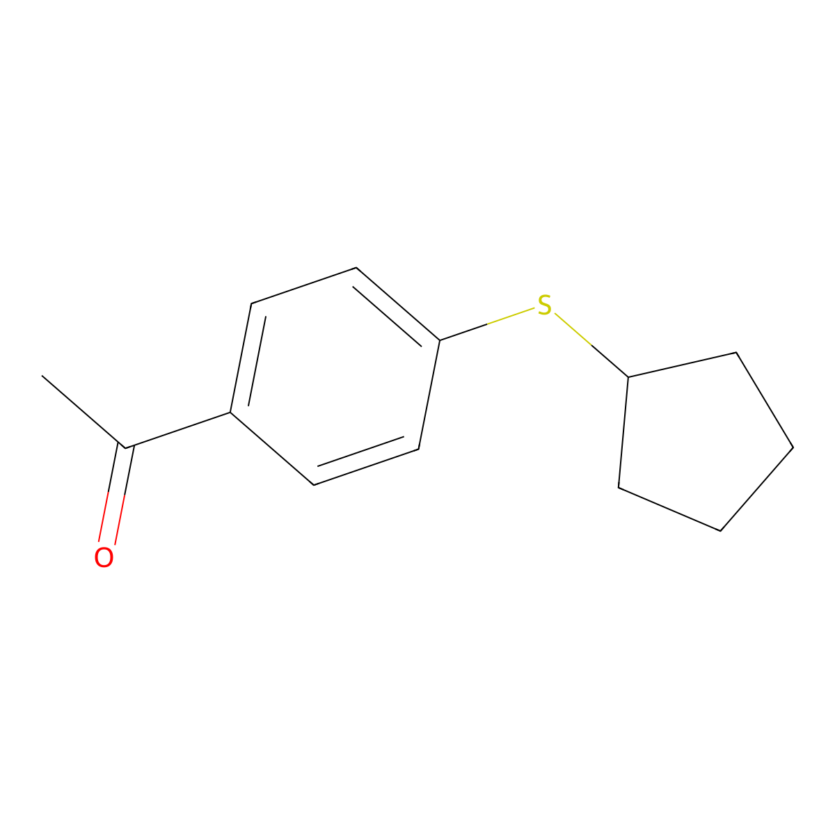 1-[4-(Cyclopentylsulfanyl)phenyl]ethan-1-one molecular structure, CAS 1050884-72-4