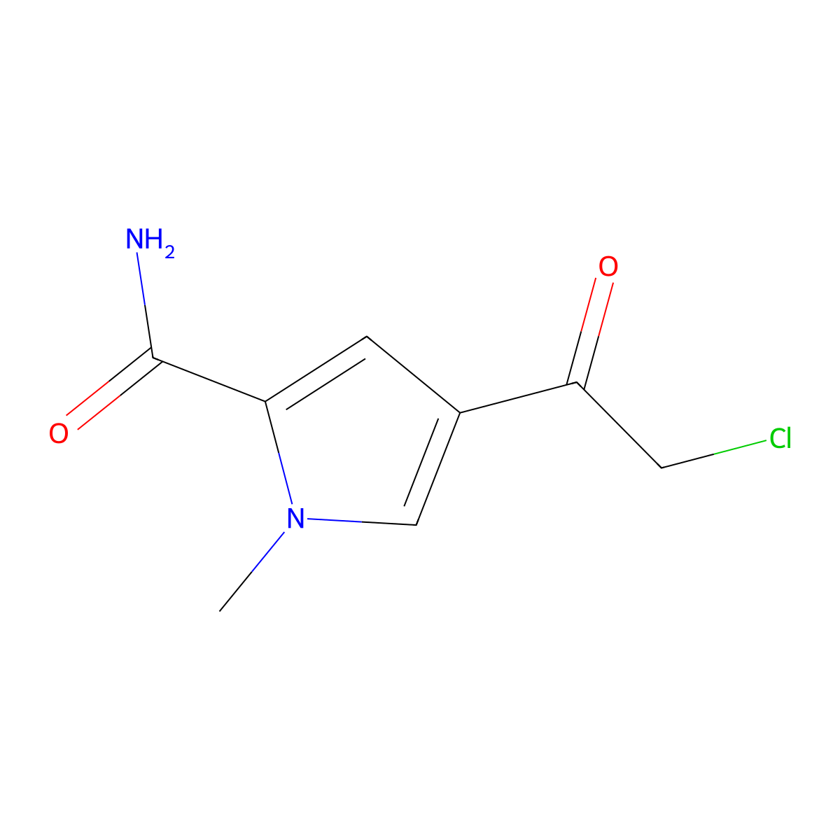 4-(2-chloroacetyl)-1-methyl-1H-pyrrole-2-carboxamide molecular structure, CAS 1050884-86-0
