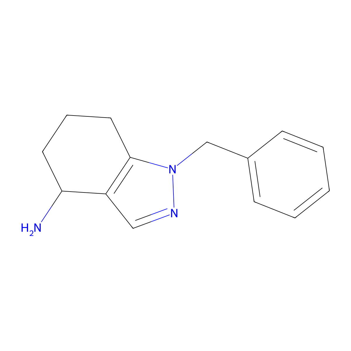 1-benzyl-4,5,6,7-tetrahydro-1H-indazol-4-amine molecular structure, CAS 1050885-51-2