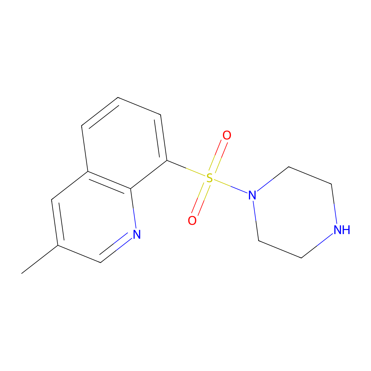 3-Methyl-8-(piperazine-1-sulfonyl)quinoline molecular structure, CAS 1050885-72-7