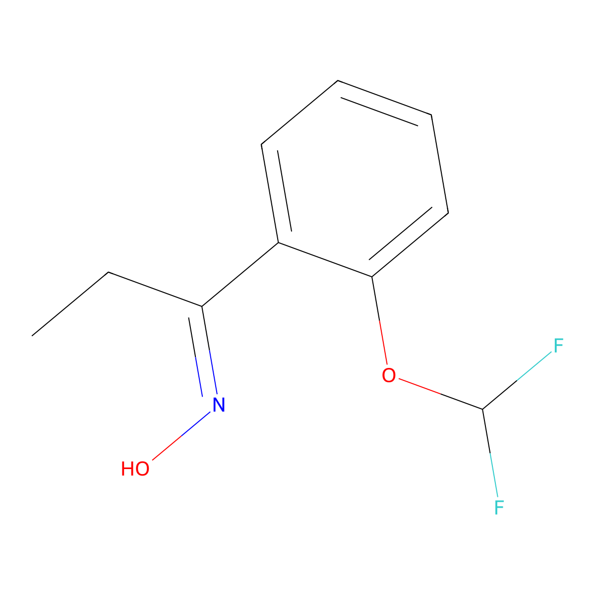 N-[1-[2-(difluoromethoxy)phenyl]propylidene]hydroxylamine molecular structure, CAS 1050885-93-2