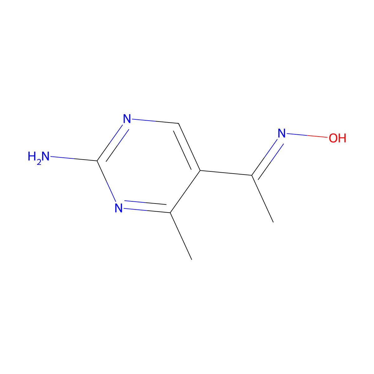 5-[1-(Hydroxyimino)ethyl]-4-methylpyrimidin-2-amine molecular structure, CAS 1050886-14-0